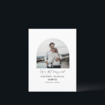 We got married Elegant modern arch photo elopement Announcement Postcard<br><div class="desc">A Simple elegant modern arch Wedding photo elopement postcard. Features a trendy modern typography. A trendy and stylish elopement card for a modern couple in minimal black and white colour. This clean photo elopement postcard is a perfect choice to announce your wedding to family and friends.</div>