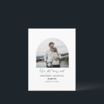We got married Elegant modern arch photo elopement Announcement Postcard<br><div class="desc">A Simple elegant modern arch Wedding photo elopement postcard. Features a trendy modern typography. A trendy and stylish elopement card for a modern couple in minimal black and white colour. This clean photo elopement postcard is a perfect choice to announce your wedding to family and friends.</div>