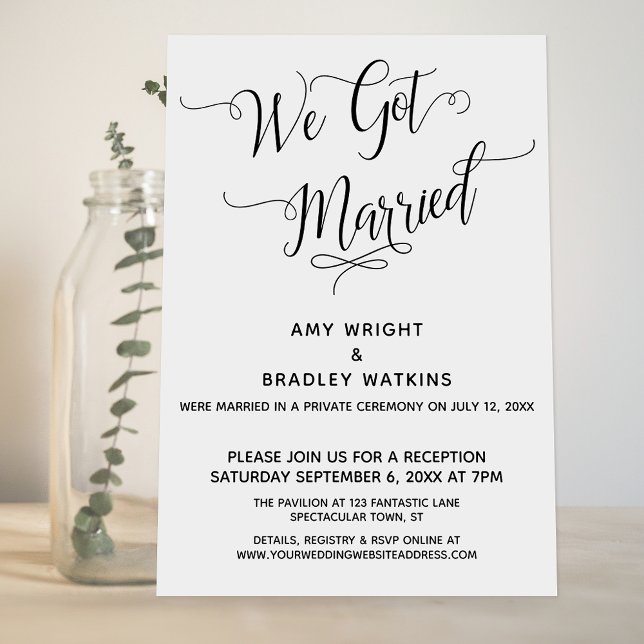 "We Got Married" Elegant Post-Wedding Reception Invitation (Creator Uploaded)