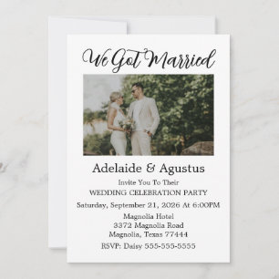 We Got Married Green Wedding Reception  Invitation