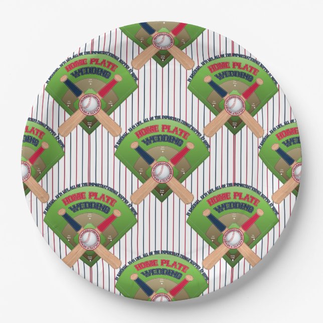 We got Married, Home Plate Baseball 4-PAPER PLATES (Front)