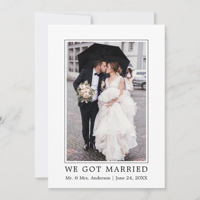 We Got Married Modern Minimalist Simple Announcement (Front)