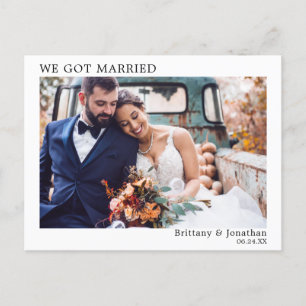We Got Married Modern Minimalist Simple Postcard
