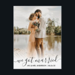 We Got Married Modern Trendy Script Overlay Postcard<br><div class="desc">Modern Trendy Calligraphy We Got Married Wedding Photo Wedding Announcement Postcard</div>