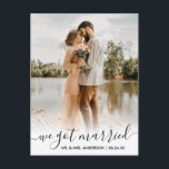 We Got Married Modern Trendy Script Overlay Postcard<br><div class="desc">Modern Trendy Calligraphy We Got Married Wedding Photo Wedding Announcement Postcard</div>