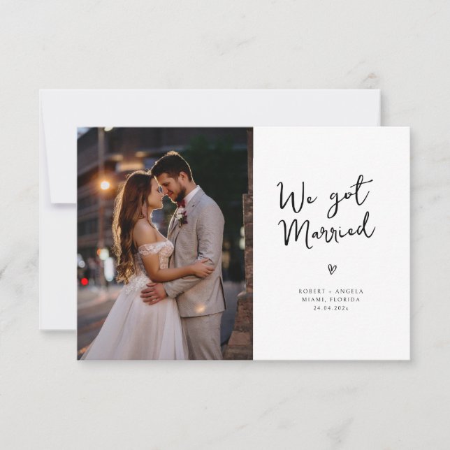 we got married photo wedding announcement (Front)
