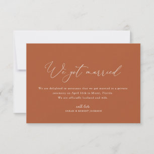 We Got Married script wedding announcement