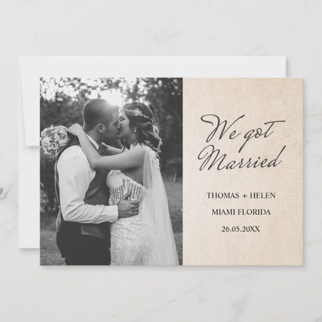 We got married wedding announcement (Front)