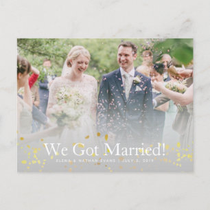 "We Got Married" Wedding Announcement Postcard