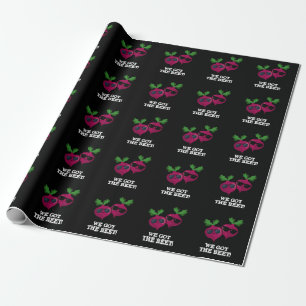 We Got The Beet Funny Veggie Pun Dark BG Wrapping Paper