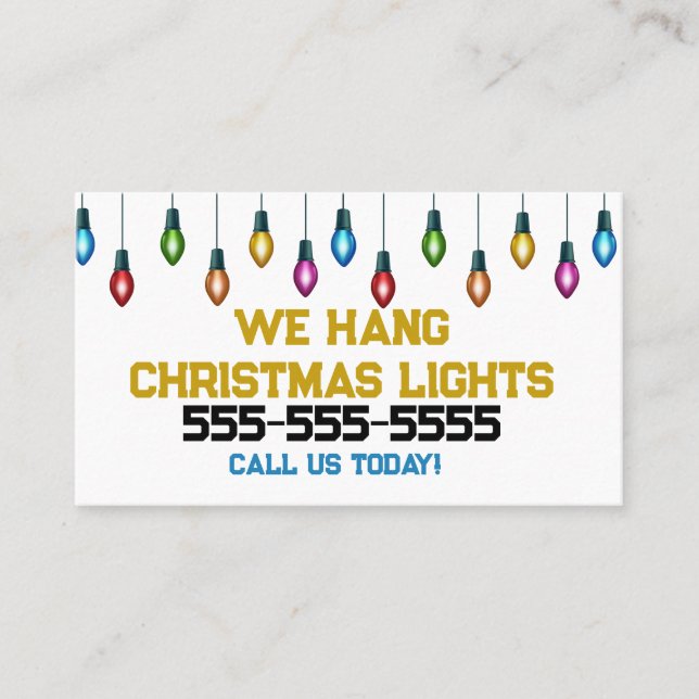 We Hang Christmas Lights Business Cards (Front)