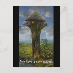 We have a new address Treehouse Announcement Postcard