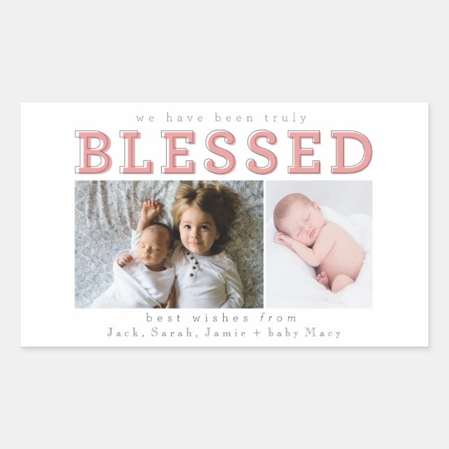 we have been truly blessed rectangular sticker (Front)