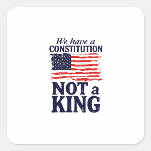 We Have Constitution Not a King USA Pro Democratic Square Sticker