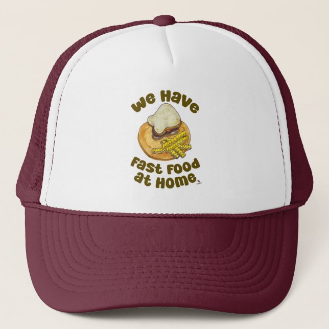 We Have Fast Food Funny Nostalgia Toon Trucker Hat (Front)