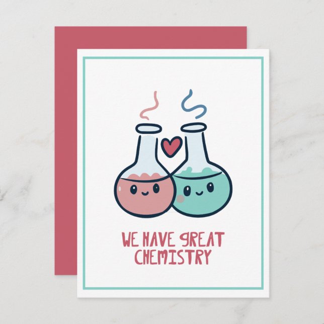 We have great chemistry Cute Nerdy Valentines day Holiday Card (Front/Back)