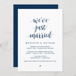 We have just married, Wedding Elopement Party Invi Invitation
