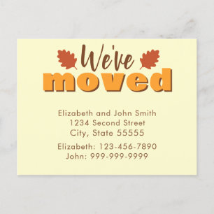 We Have Moved Autumn Colours Moving Announcement Postcard