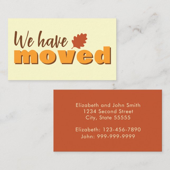 We Have Moved Autumn Fall Moving Announcement (Front/Back)