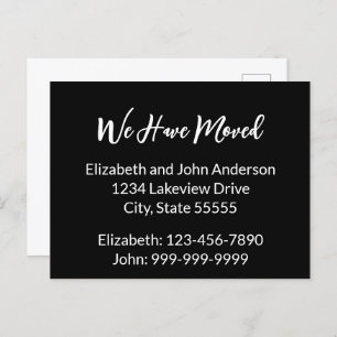 We Have Moved Black Moving Announcement Postcard