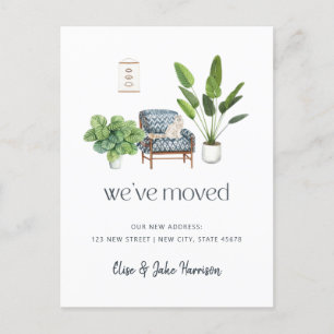 We have moved Boho Cat Moving Announcement Postcard