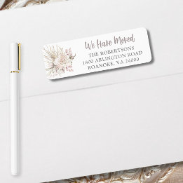 We Have Moved Boho Floral Return Address Label