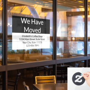 We Have Moved Business Announcement Black & White