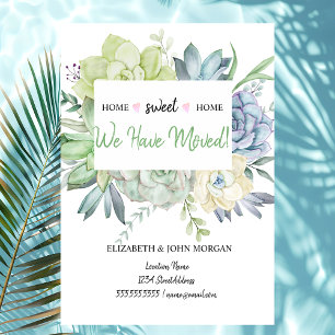 We Have Moved,Cactus Succulents Polka Dots