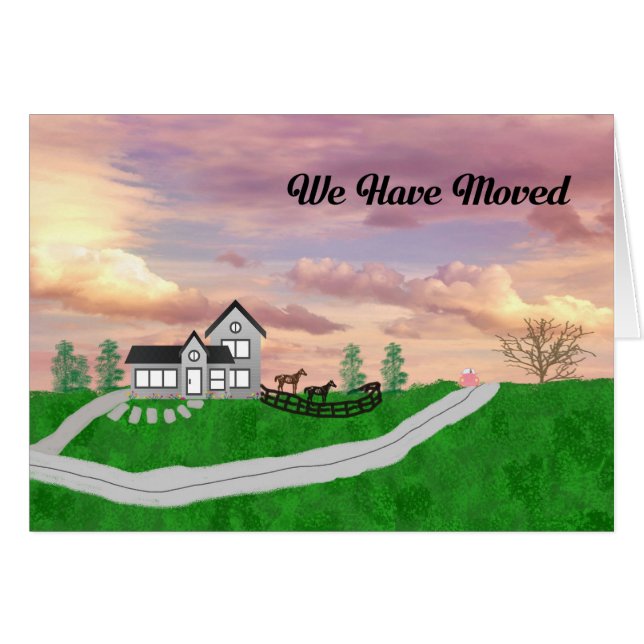We Have Moved Card Country Scene (Front Horizontal)