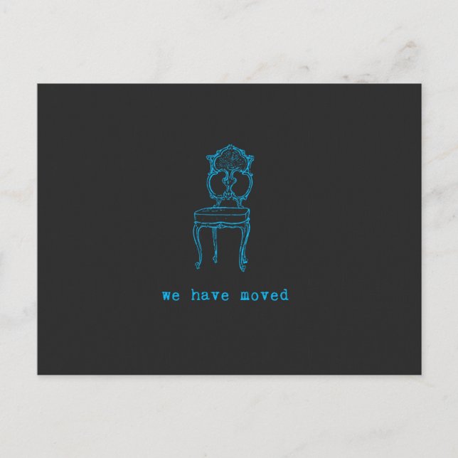 We Have Moved Chalkboard Coloured Announcement Postcard (Front)