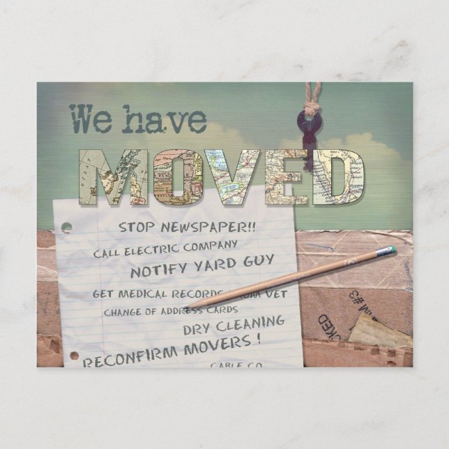"We Have Moved" change of address postcard (Front)