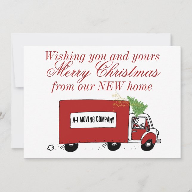 We have moved Christmas change of address Holiday Card (Front)