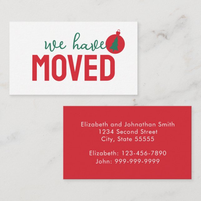 We Have Moved Christmas Tree Moving Announcement (Front/Back)