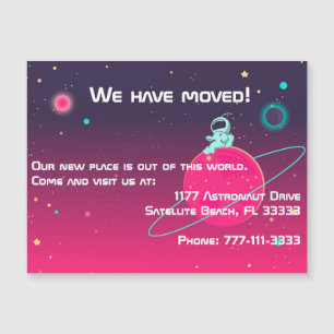 We Have Moved Cute Astronaut Illustration