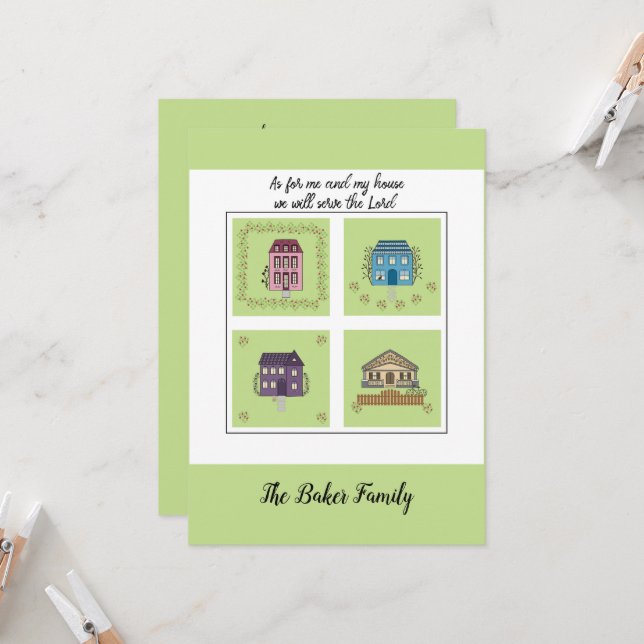 We have moved - faith based As for me and my house Invitation (Front/Back In Situ)