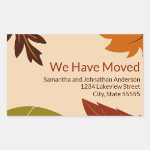 We Have Moved Fall Leaves Moving Announcement Rectangular Sticker