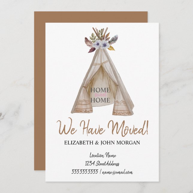 We Have Moved,Floral Tent Moving (Front/Back)