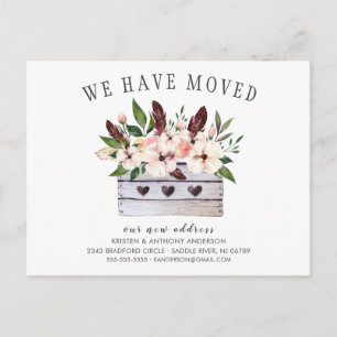 We Have Moved Flower Box Moving Announcement Postcard