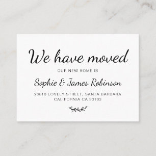 We have Moved Minimal New Home Moving Insert Card