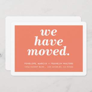 WE HAVE MOVED modern minimal new address peach Announcement