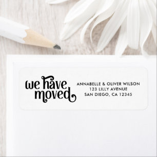 We Have Moved Modern Typography Return Address Label