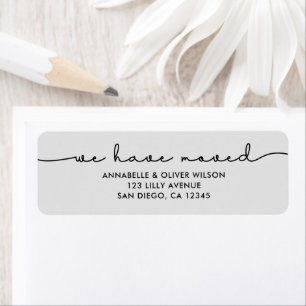 We Have Moved Modern Typography Return Address Label