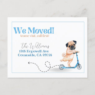 we have moved, new address dog announcement  postcard