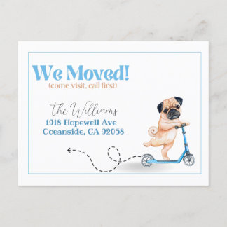 we have moved, new address dog announcement  postcard
