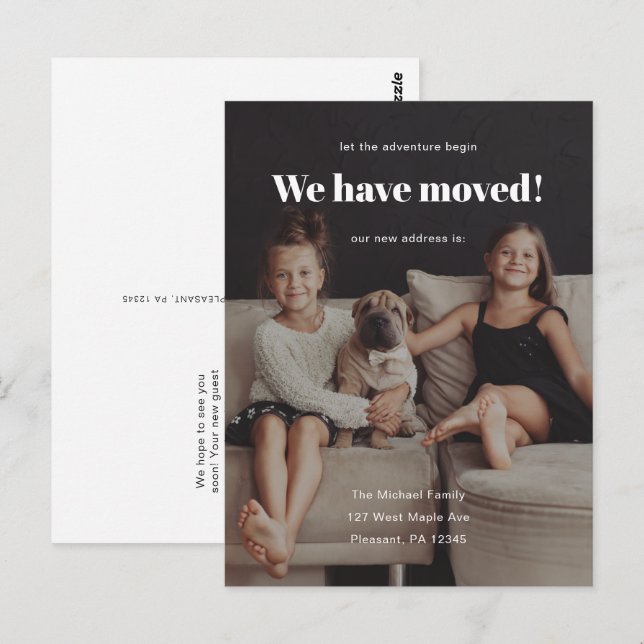 We Have Moved New Address Photo Announcement Postcard (Front/Back)