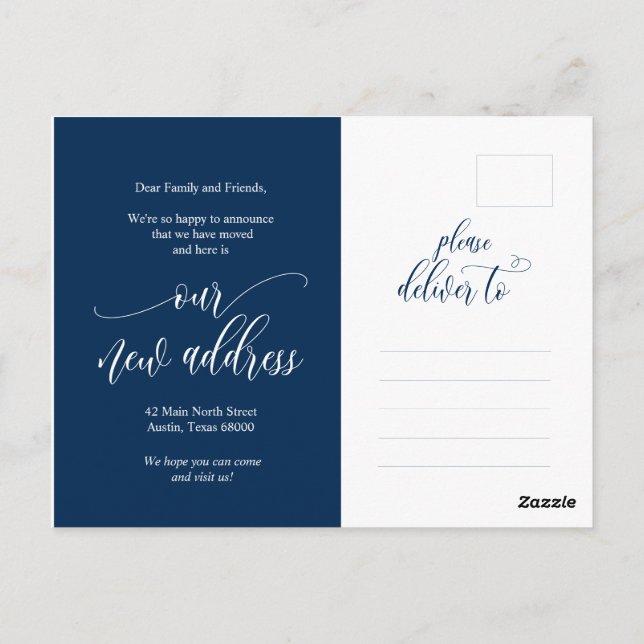 We Have Moved, New Home Address Announcement Postcard (Back)