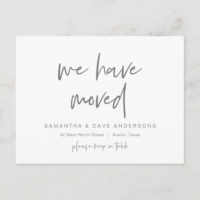 We have moved, New Home Address Announcement Postcard (Front)