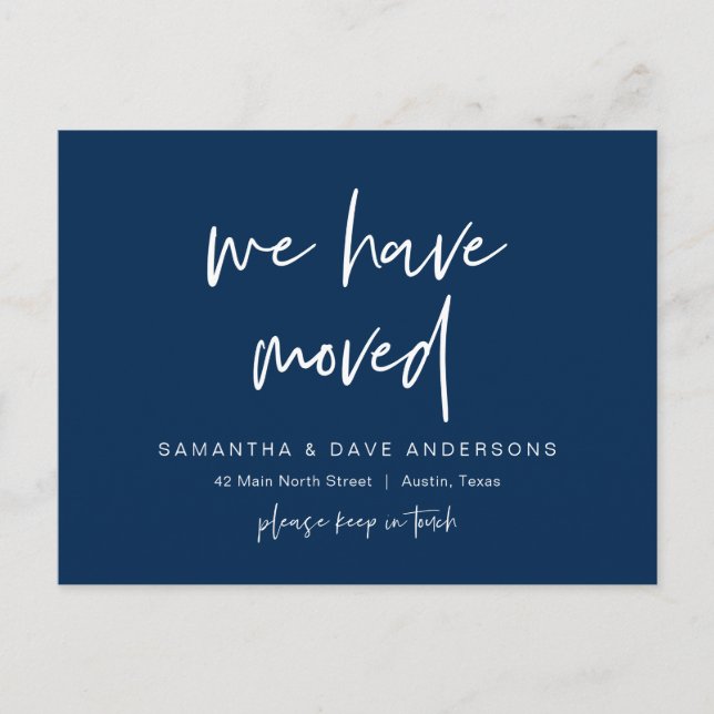 We have moved, New Home Address Announcement Postcard (Front)