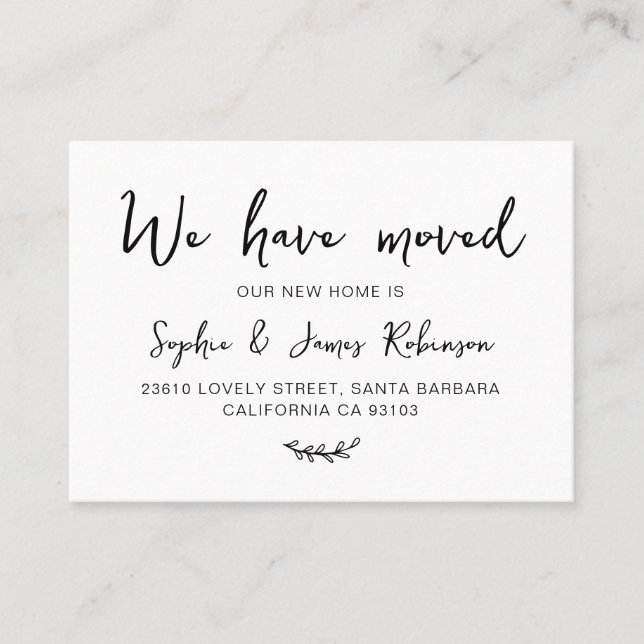 We have Moved New Home Minimal Moving Insert Card (Front)