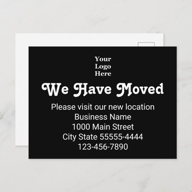 We Have Moved Please Visit Our New Location Logo Postcard (Front/Back)